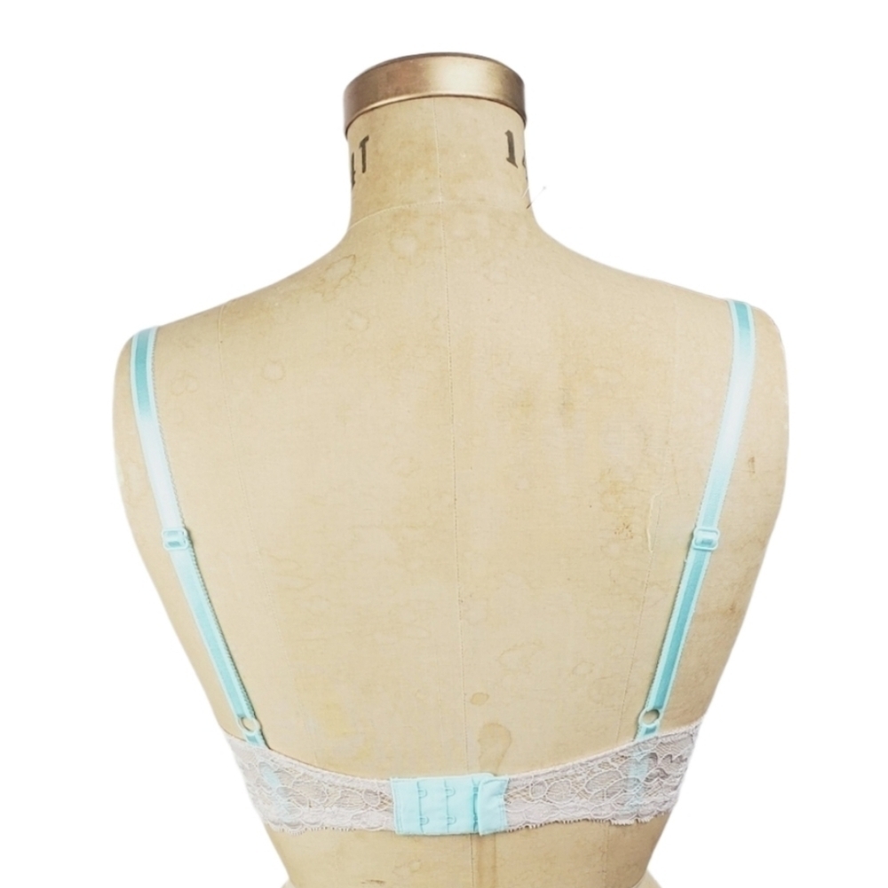 VICTORIA'S Secret Angels Lined Demi Bra Blue and White 32DDD - Picture 3 of 5